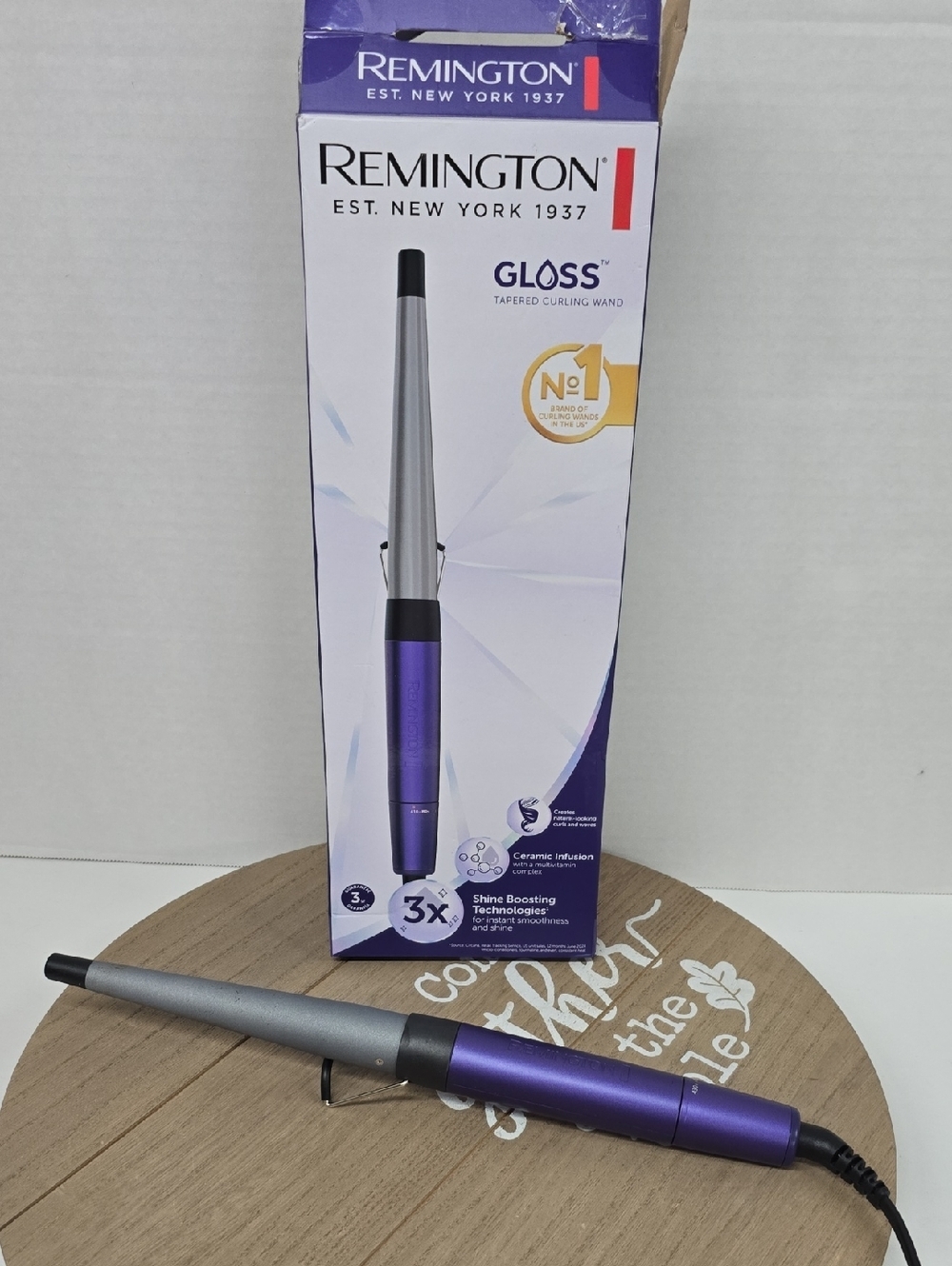 Remington Gloss Tapered Curling Wand - 0.5"-1.5" For All Hair Types Ceramic
